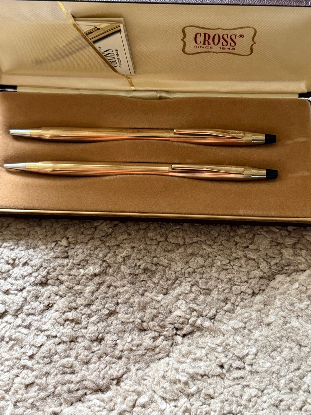 Cross 10K Gold Ballpoint Pen and Pencil Set - Gold
